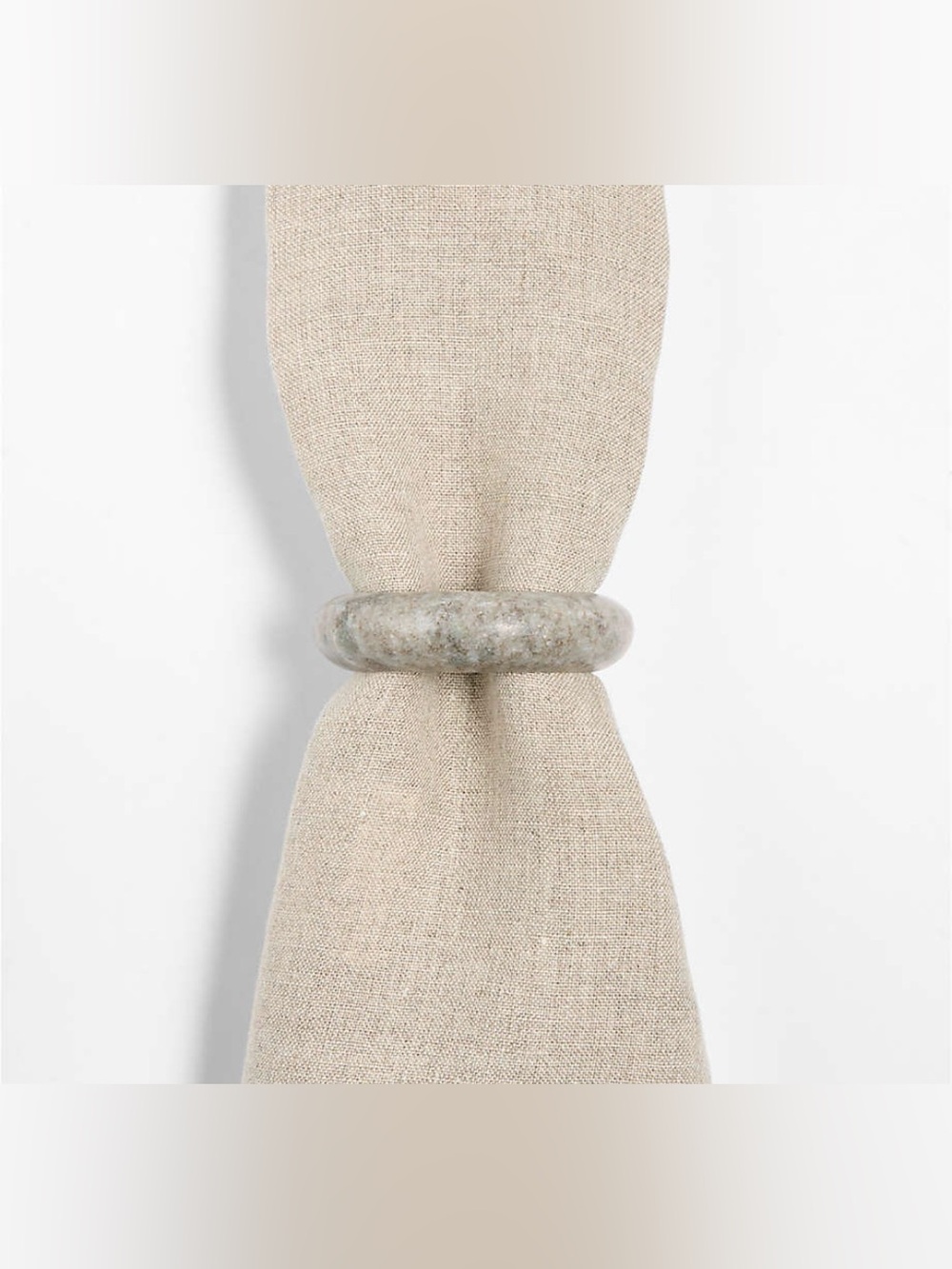 Crate&Barrel Marble-Look Neutral Napkin Ring ( Set of 6 )